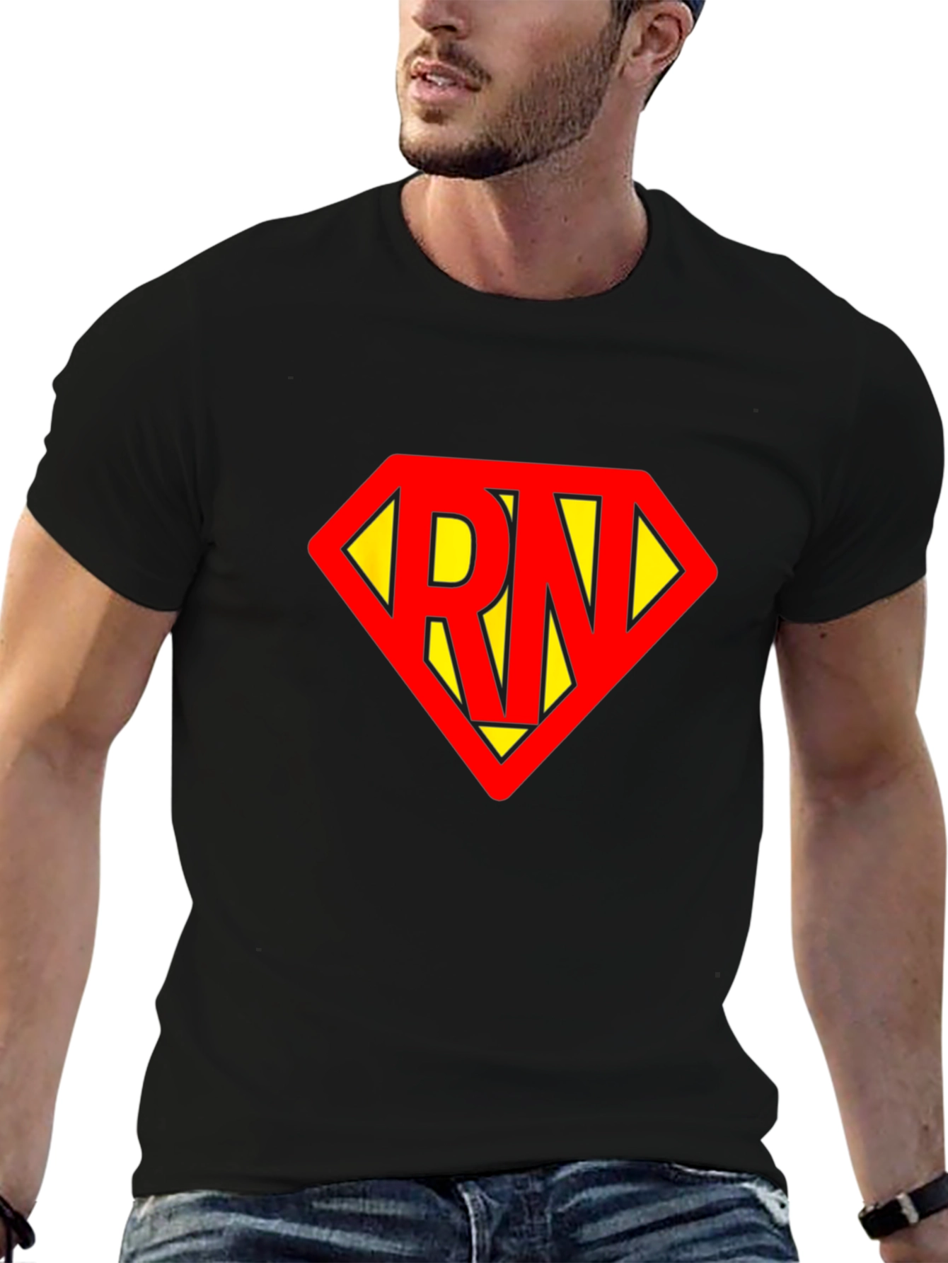 RN Superhero T-Shirt - Black Cotton Tee
