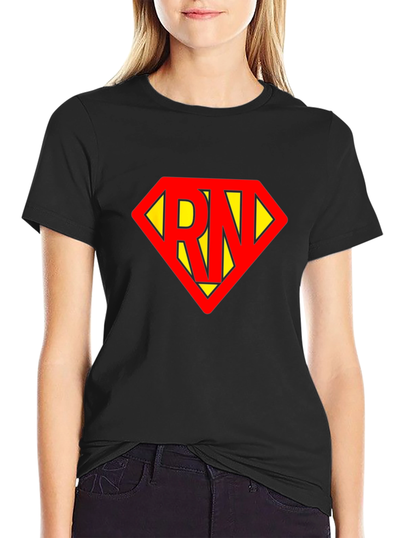RN Superhero T-Shirt - Black Cotton Tee