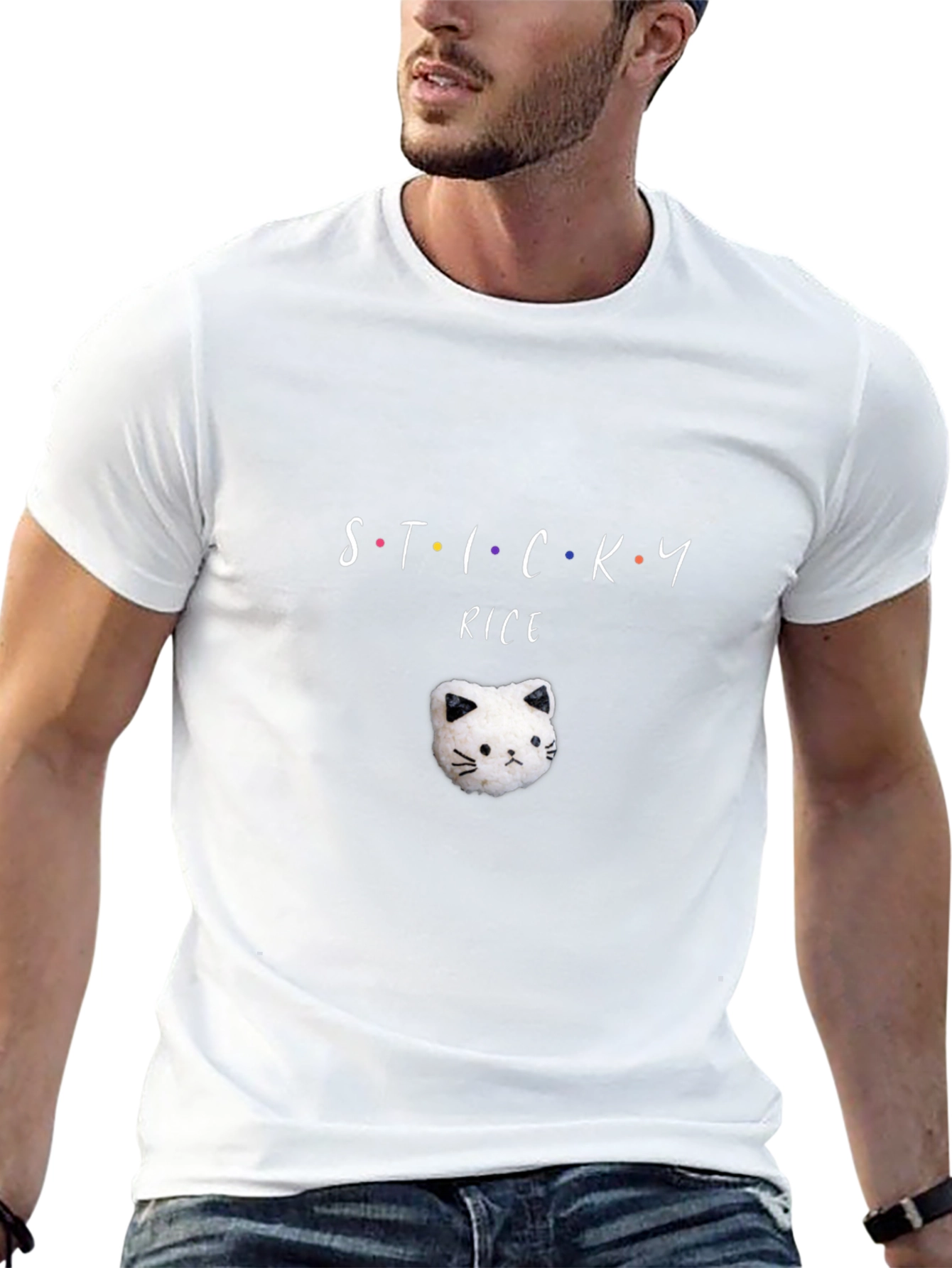 Sticky Rice Cat T-Shirt - Cute Foodie Tee