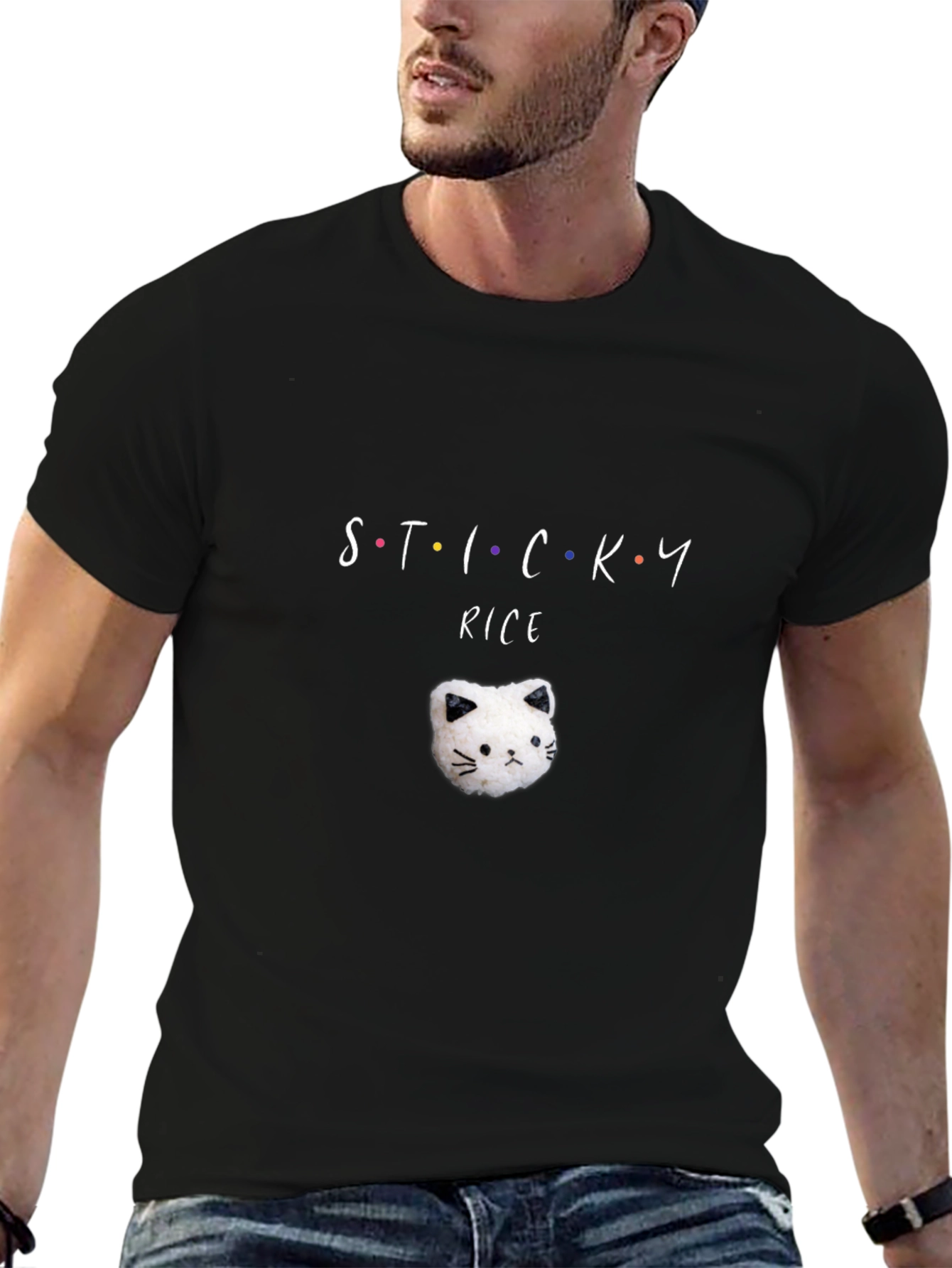 Sticky Rice Cat T-Shirt - Cute Foodie Tee