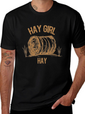 Hay Girl Hay Black T-Shirt - Farm Life Tee
