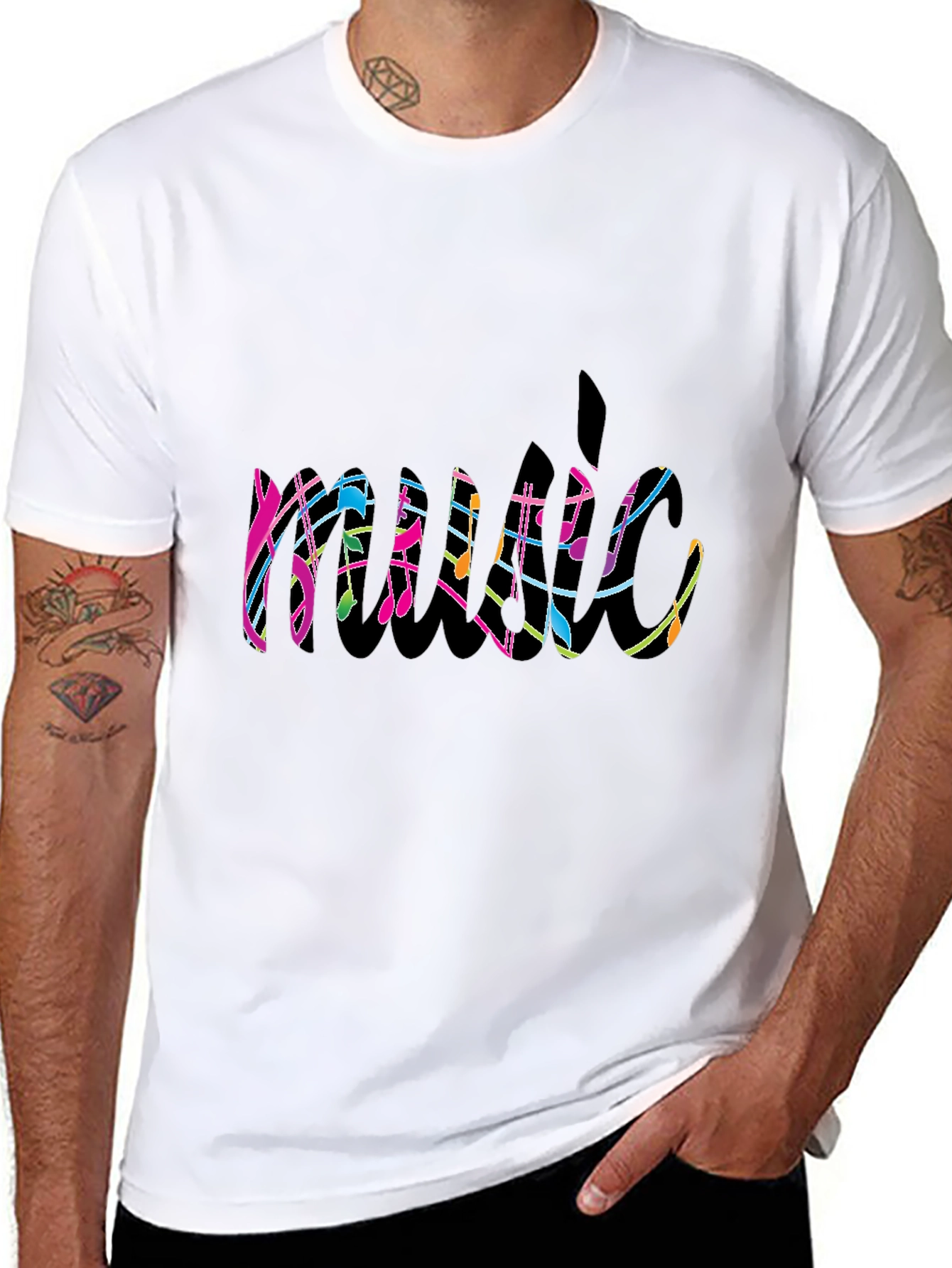 Music Notes T-Shirt - Colorful Design