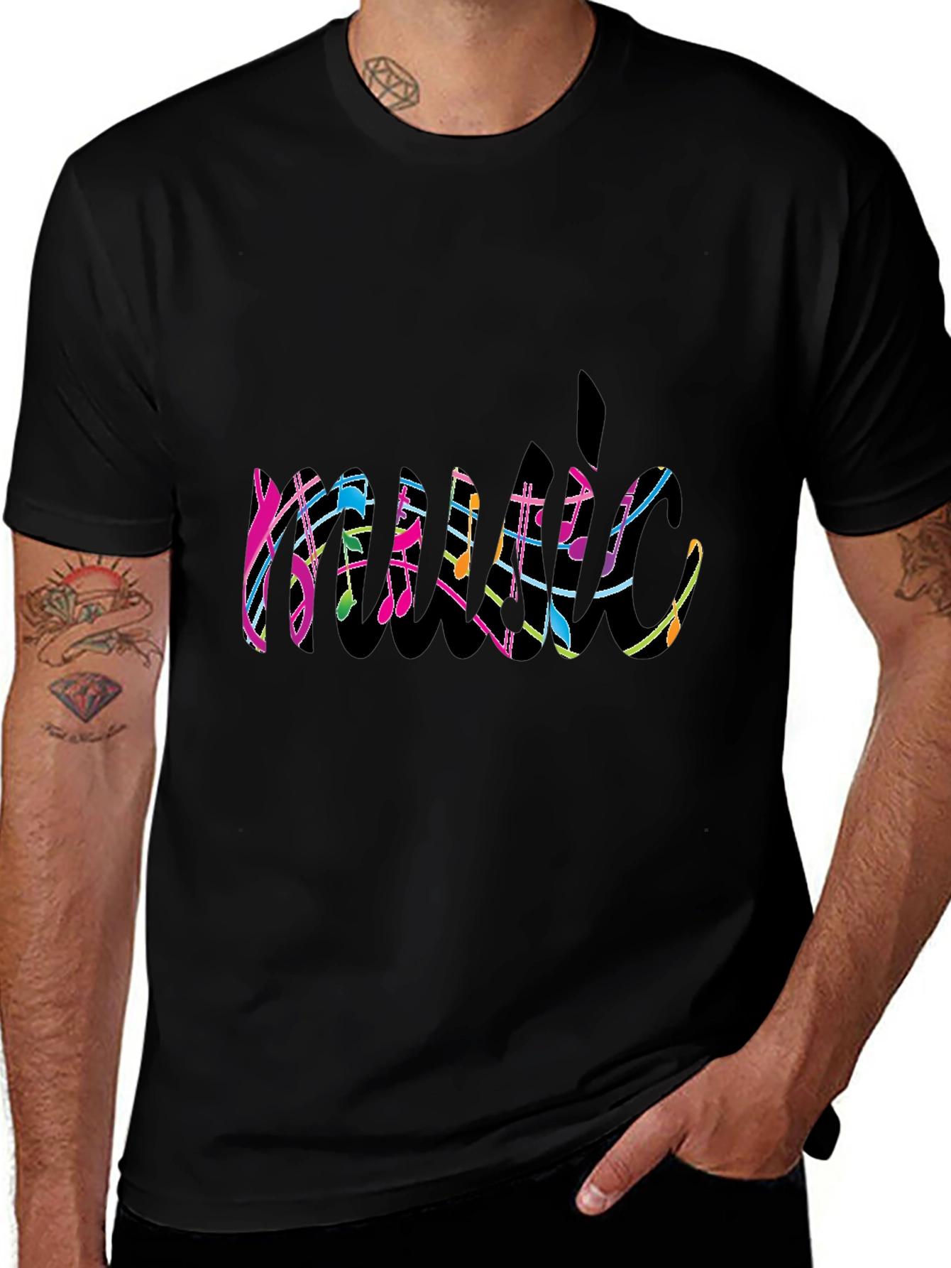 Music Notes T-Shirt - Colorful Design
