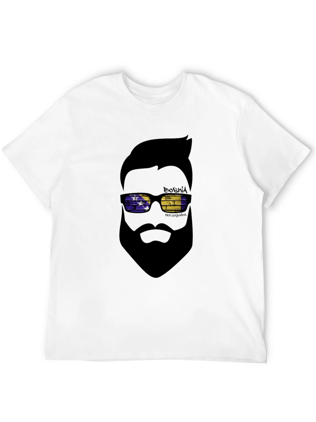 Bosnia Herzegovina T-Shirt Cool Bearded Man Design