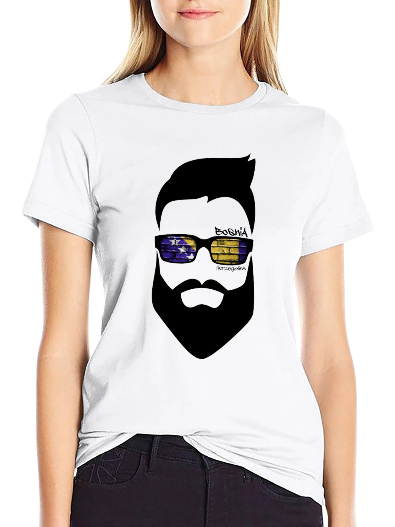 Bosnia Herzegovina T-Shirt Cool Bearded Man Design