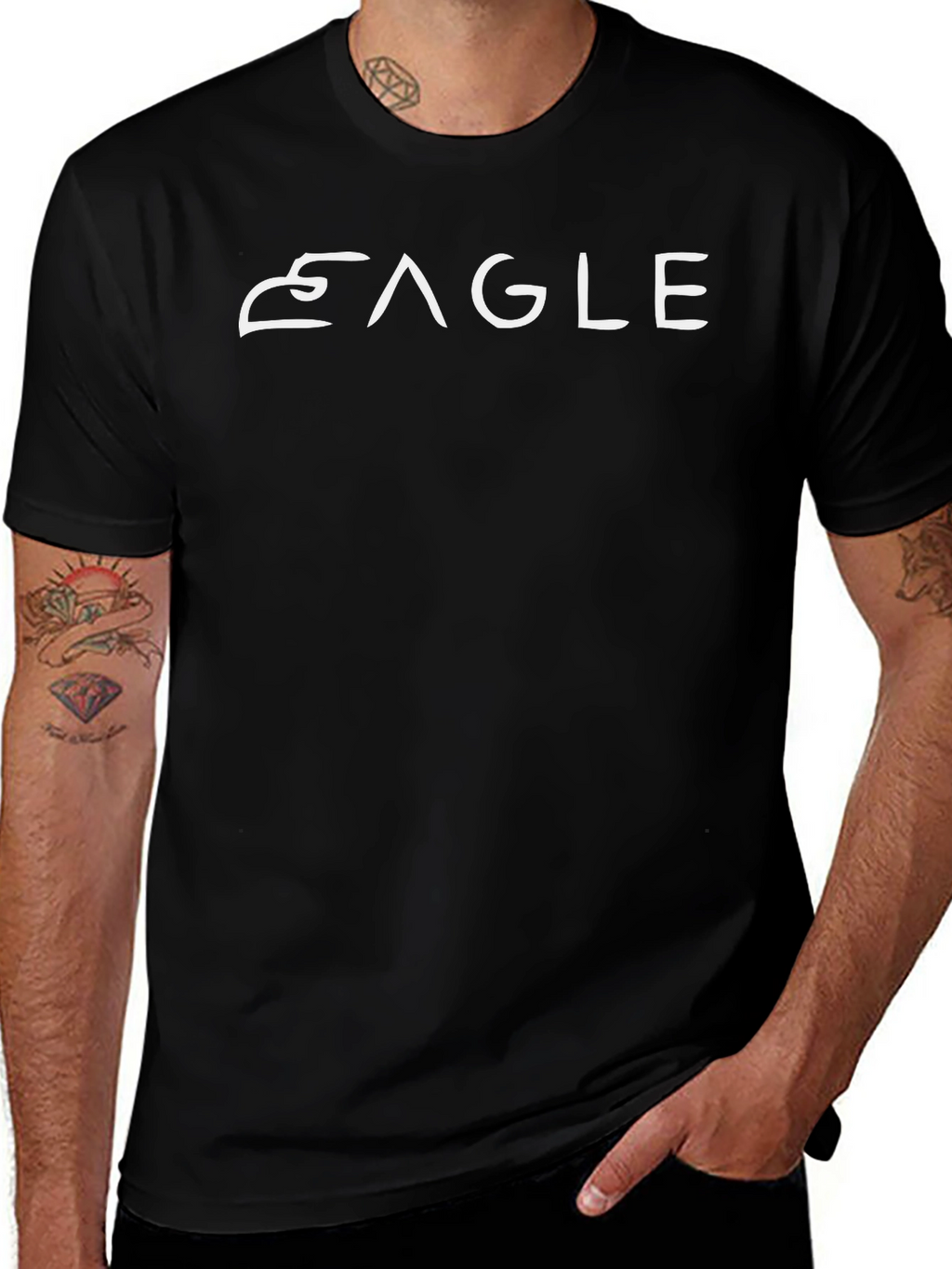Eagle Graphic Black T-Shirt - Mens Casual Tee