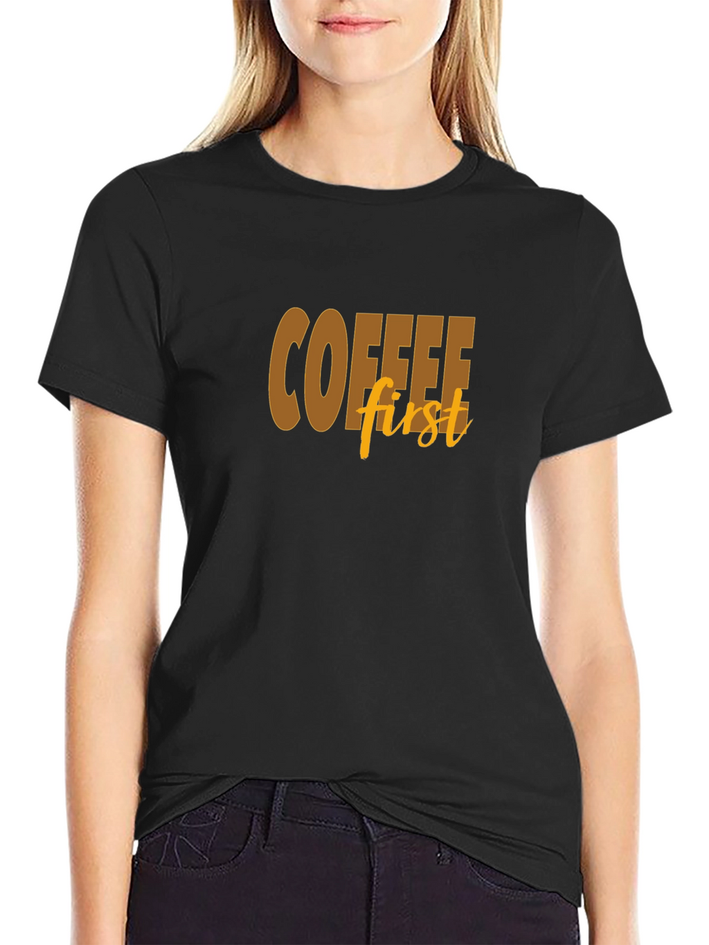 Coffee First Graphic Tee - Soft Cotton Blend