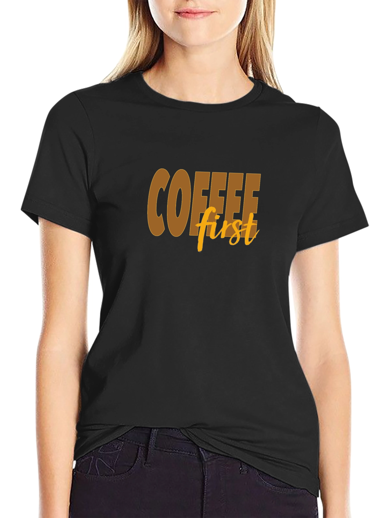 Coffee First Graphic Tee - Soft Cotton Blend