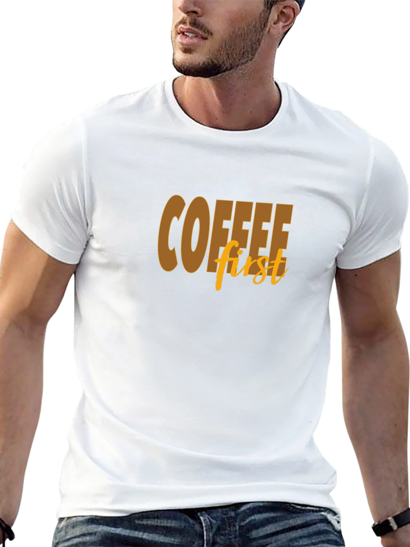 Coffee First Graphic Tee - Soft Cotton Blend