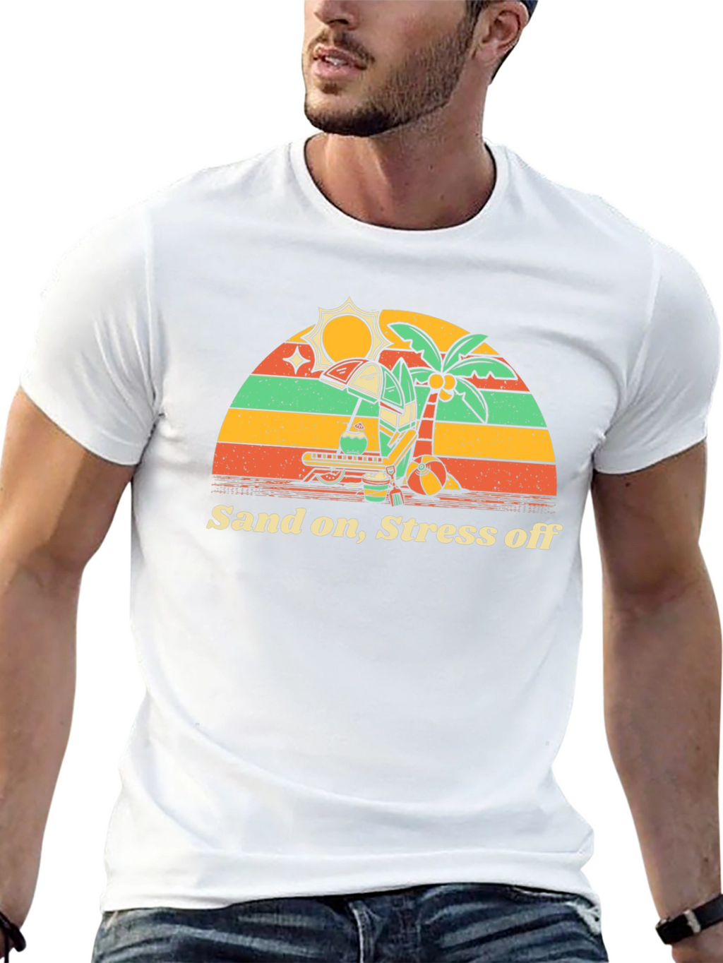 Sand On Stress Off Beach Vacation T-Shirt