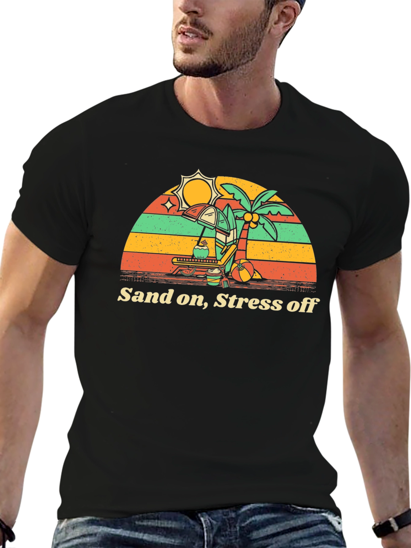 Sand On Stress Off Beach Vacation T-Shirt