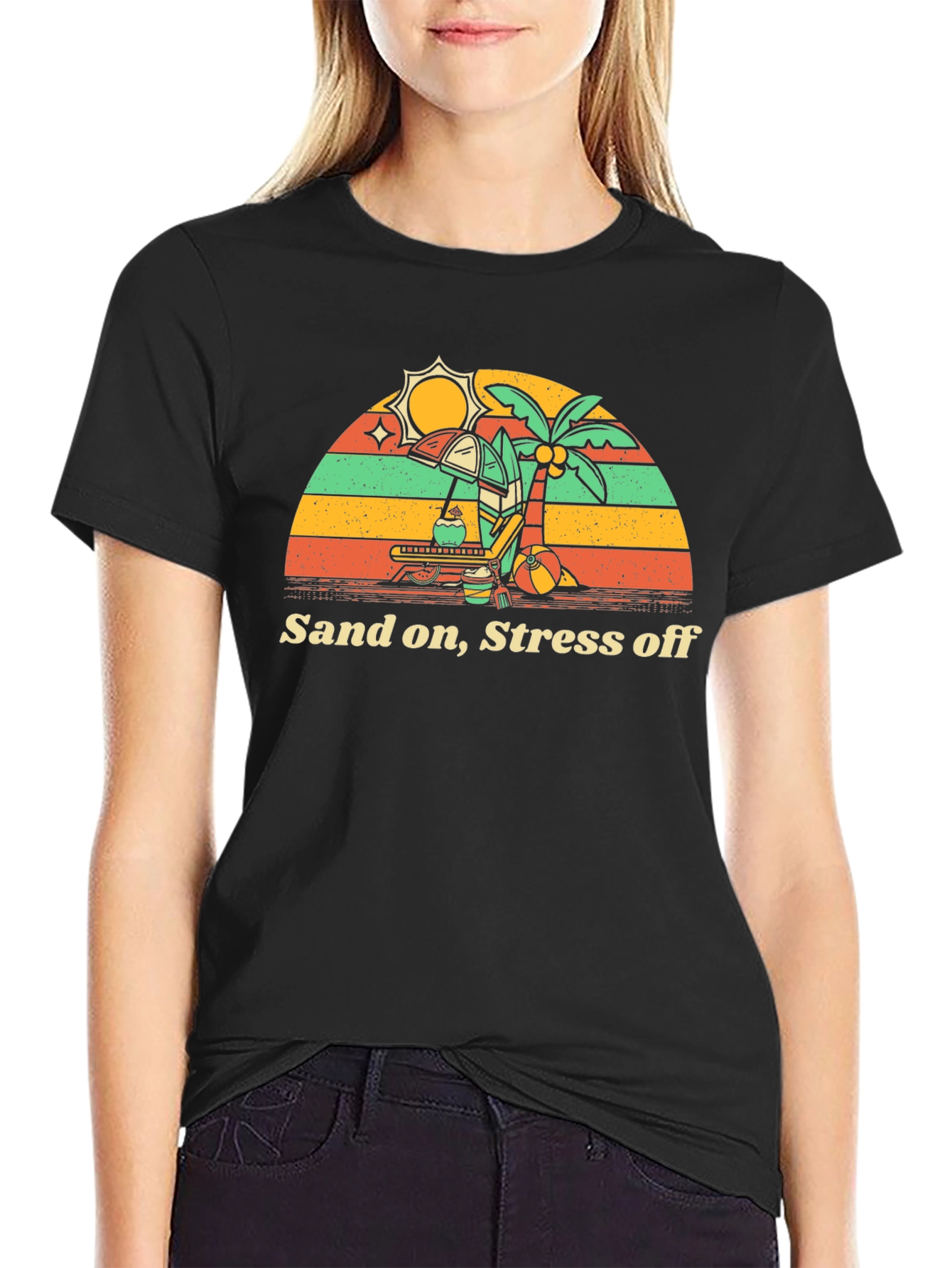 Sand On Stress Off Beach Vacation T-Shirt