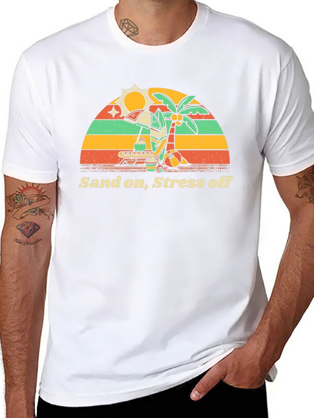 Sand On Stress Off Beach Vacation T-Shirt
