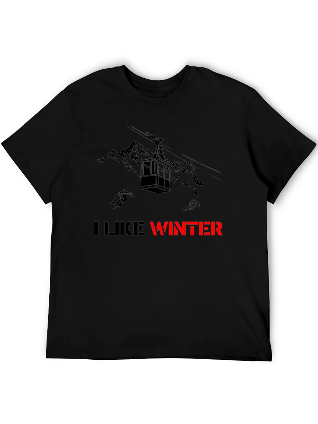 I Like Winter Graphic Tee - Black