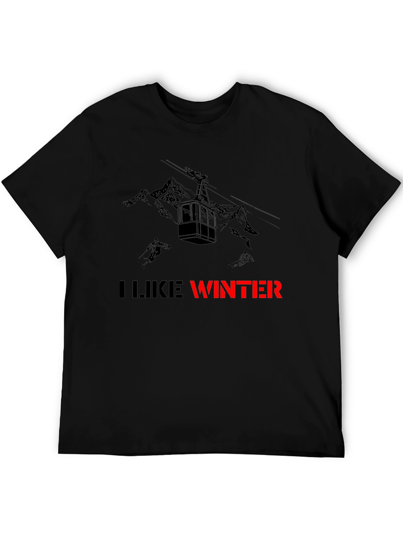 I Like Winter Graphic Tee - Black
