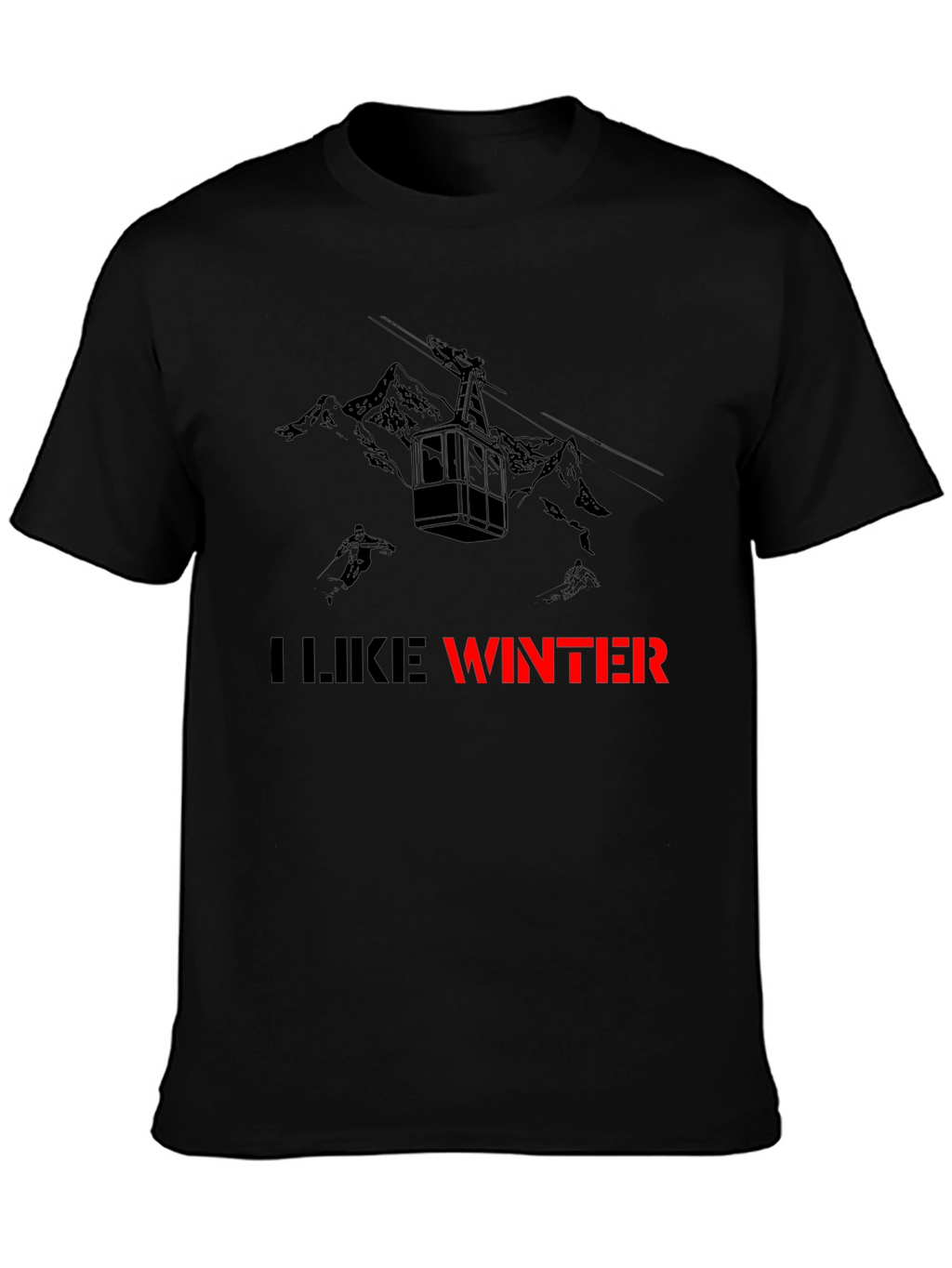 I Like Winter Graphic Tee - Black
