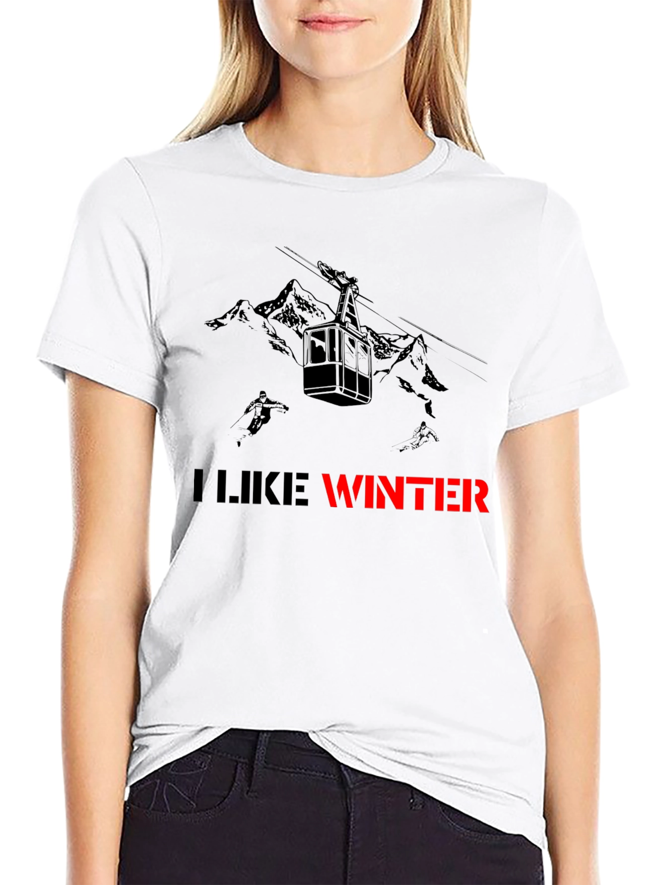 I Like Winter Graphic Tee - Black