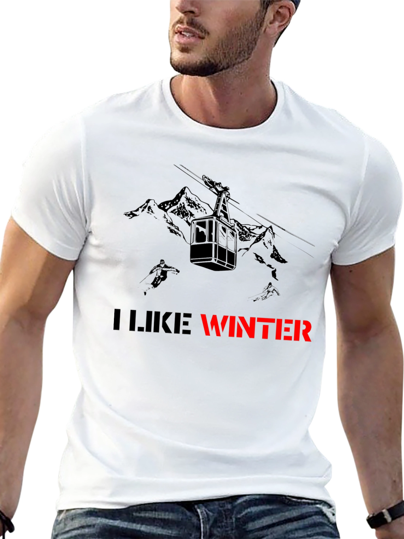 I Like Winter Graphic Tee - Black