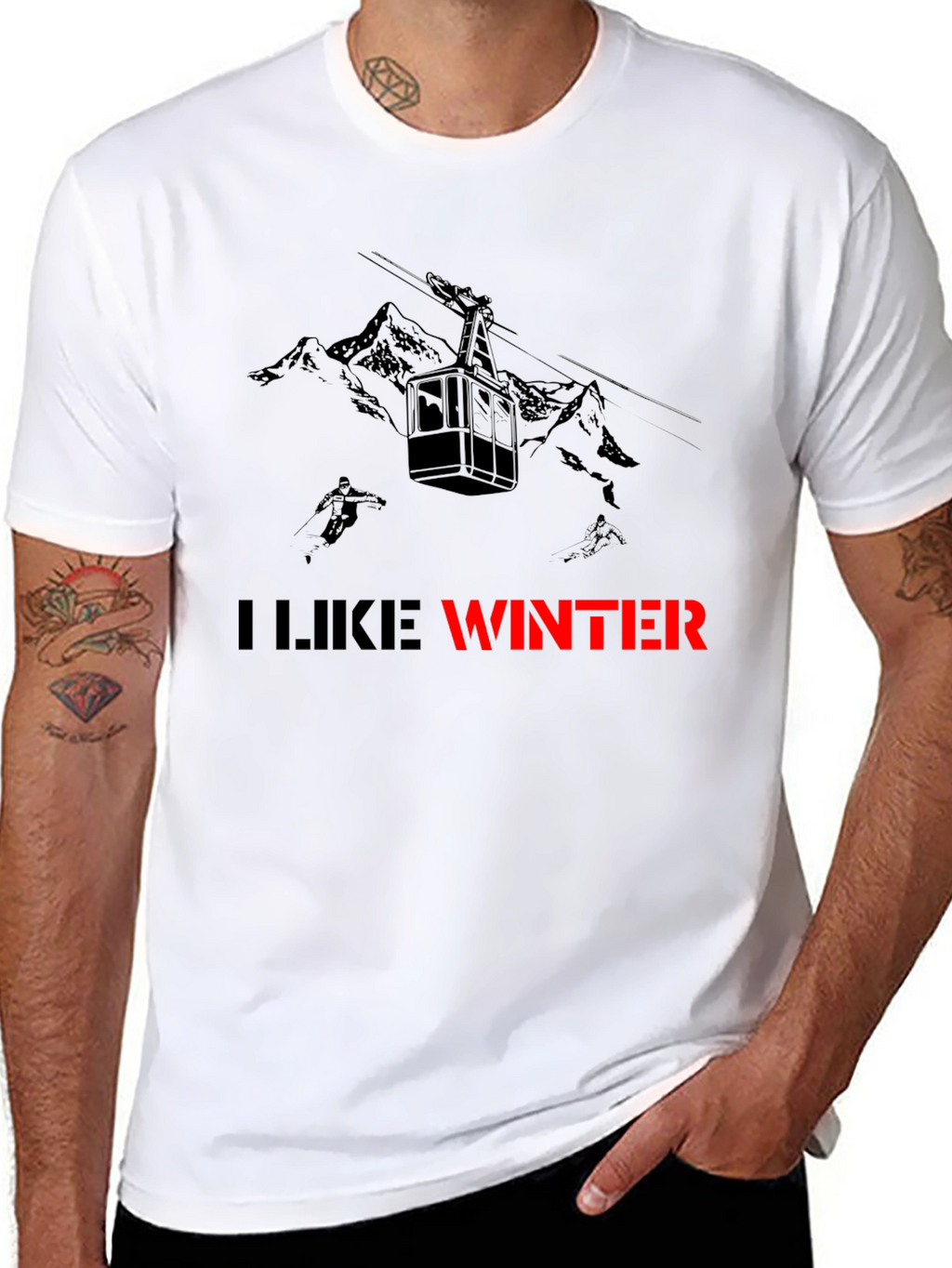 I Like Winter Graphic Tee - Black