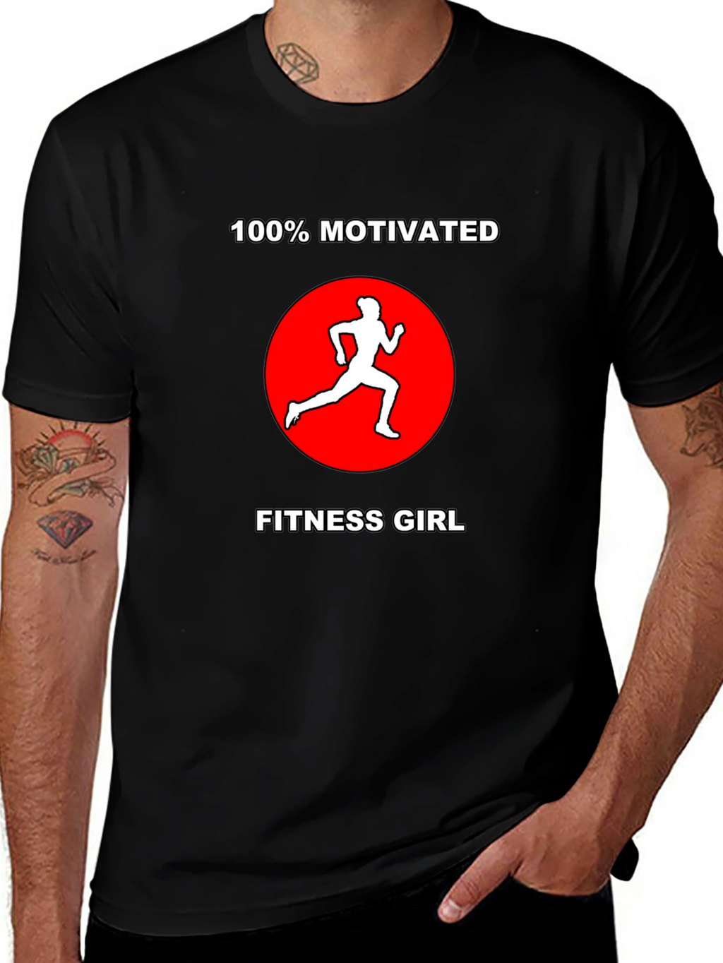 Motivated Fitness Girl Black T-Shirt