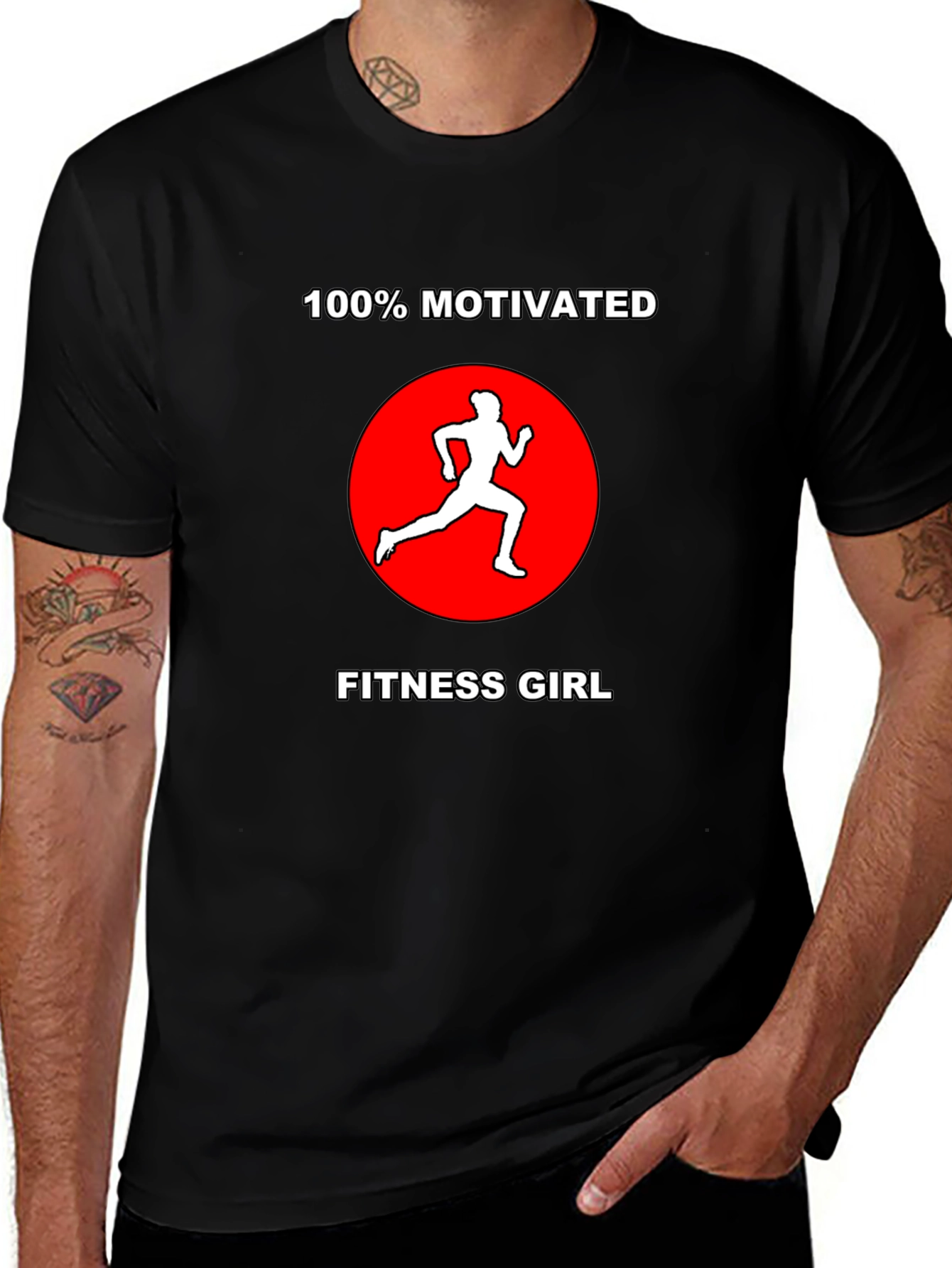 Motivated Fitness Girl Black T-Shirt