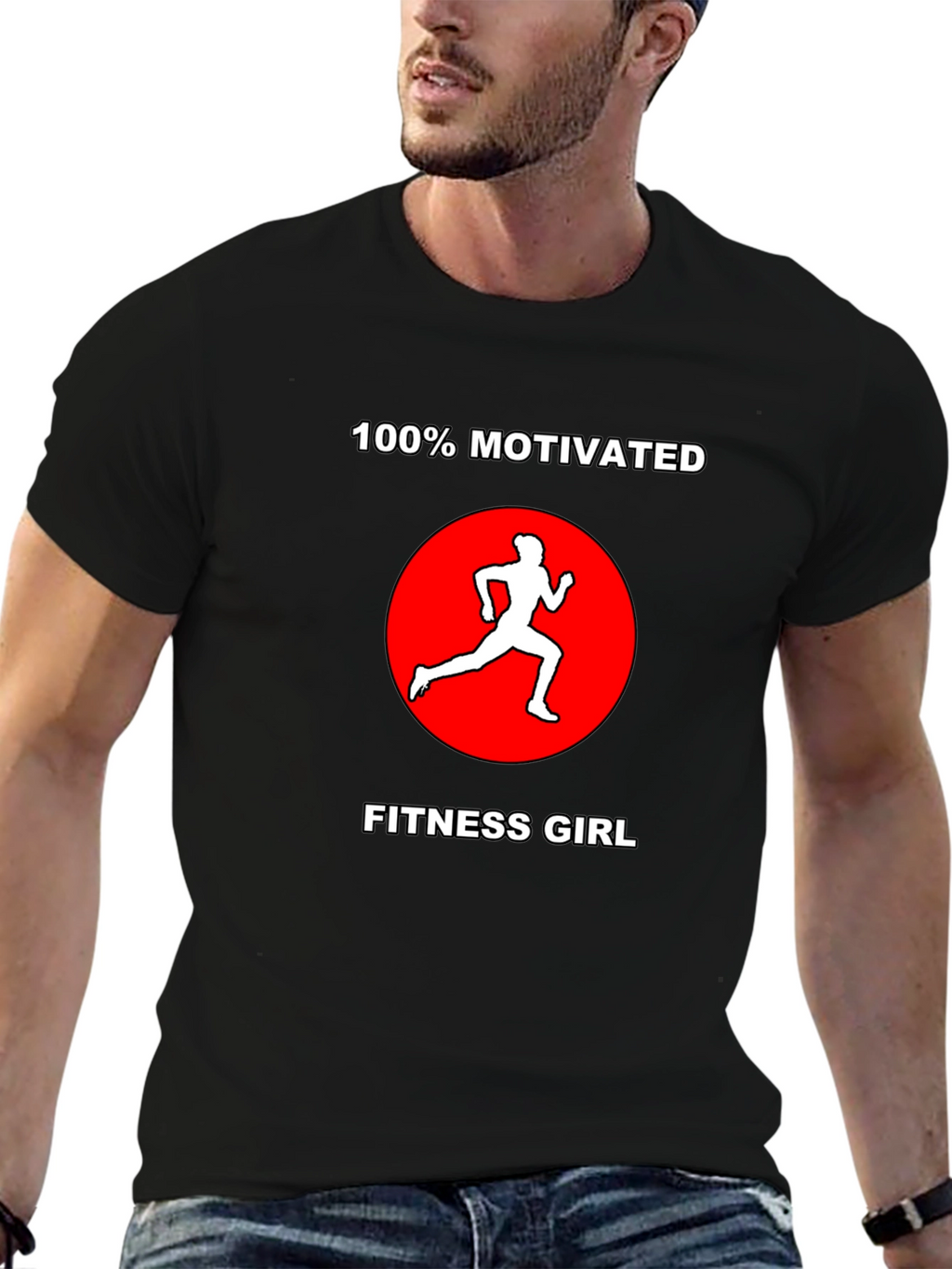 Motivated Fitness Girl Black T-Shirt