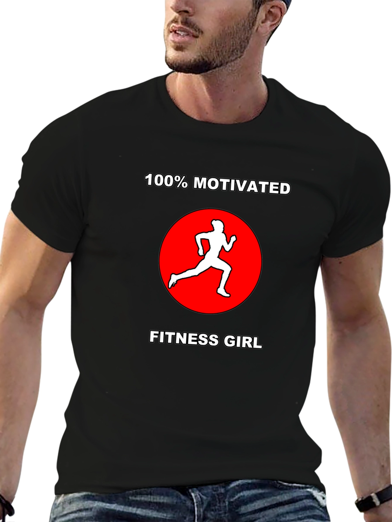 Motivated Fitness Girl Black T-Shirt