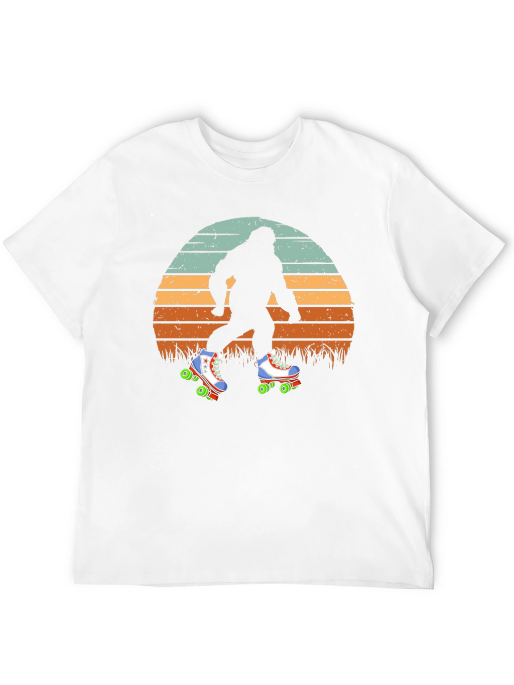 Bigfoot Roller Skating Sunset T-Shirt