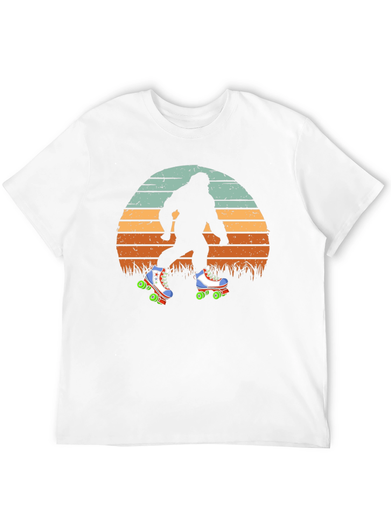 Bigfoot Roller Skating Sunset T-Shirt