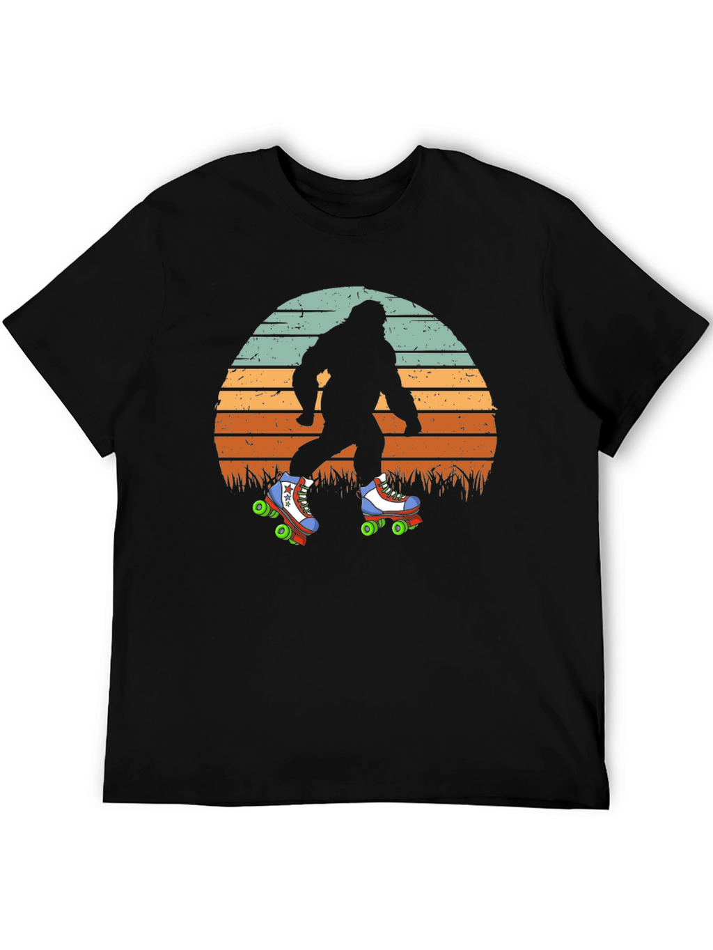 Bigfoot Roller Skating Sunset T-Shirt