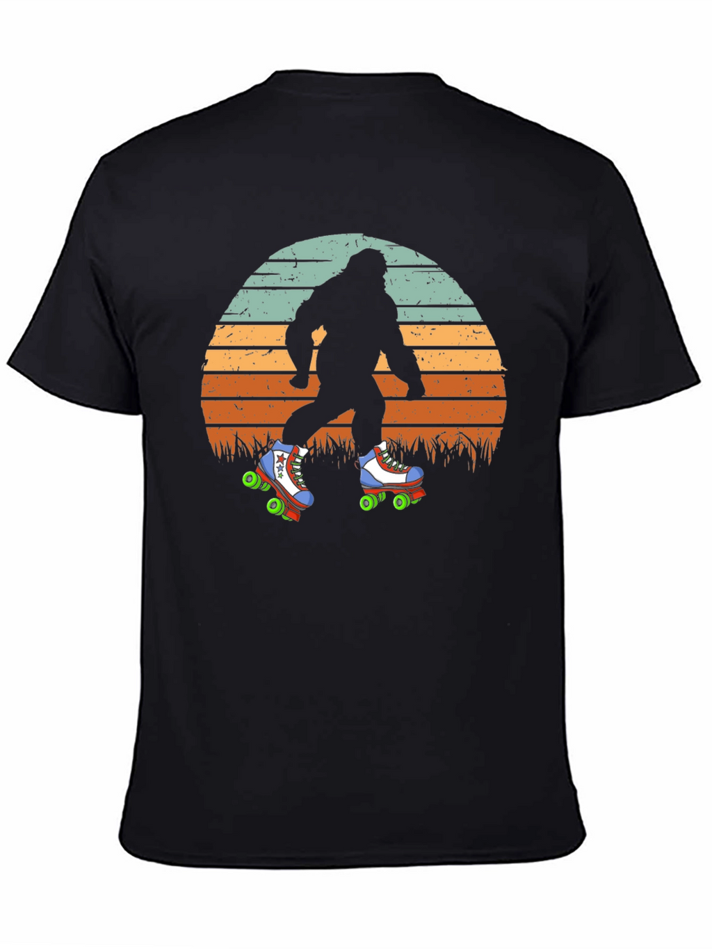 Bigfoot Roller Skating Sunset T-Shirt