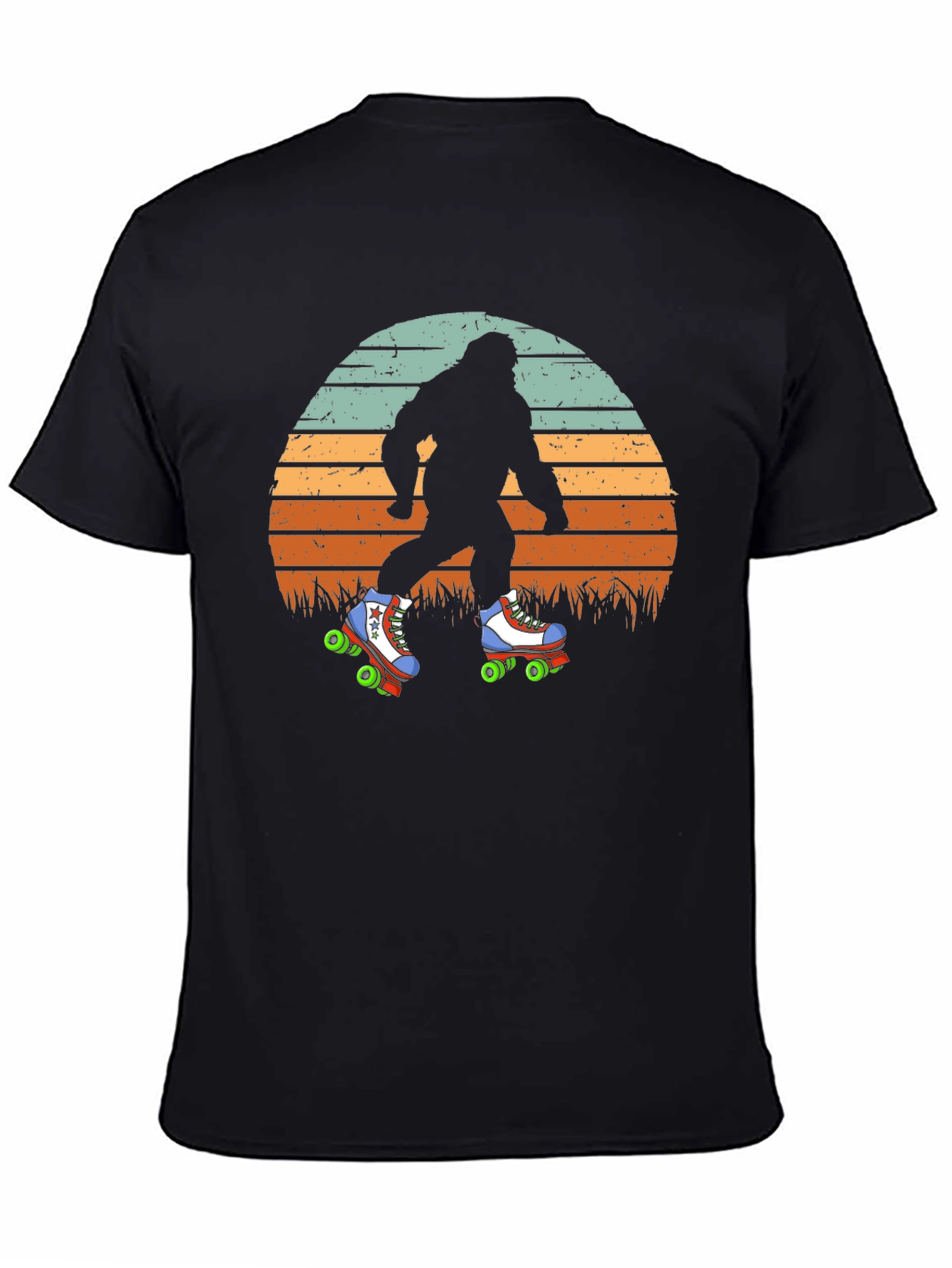 Bigfoot Roller Skating Sunset T-Shirt