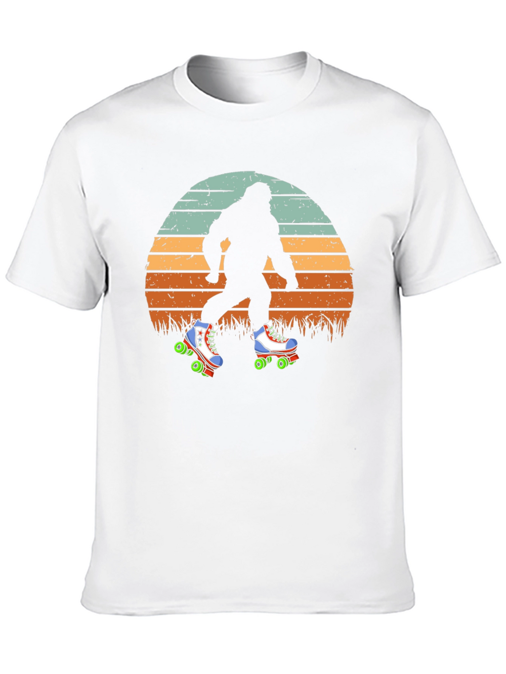 Bigfoot Roller Skating Sunset T-Shirt