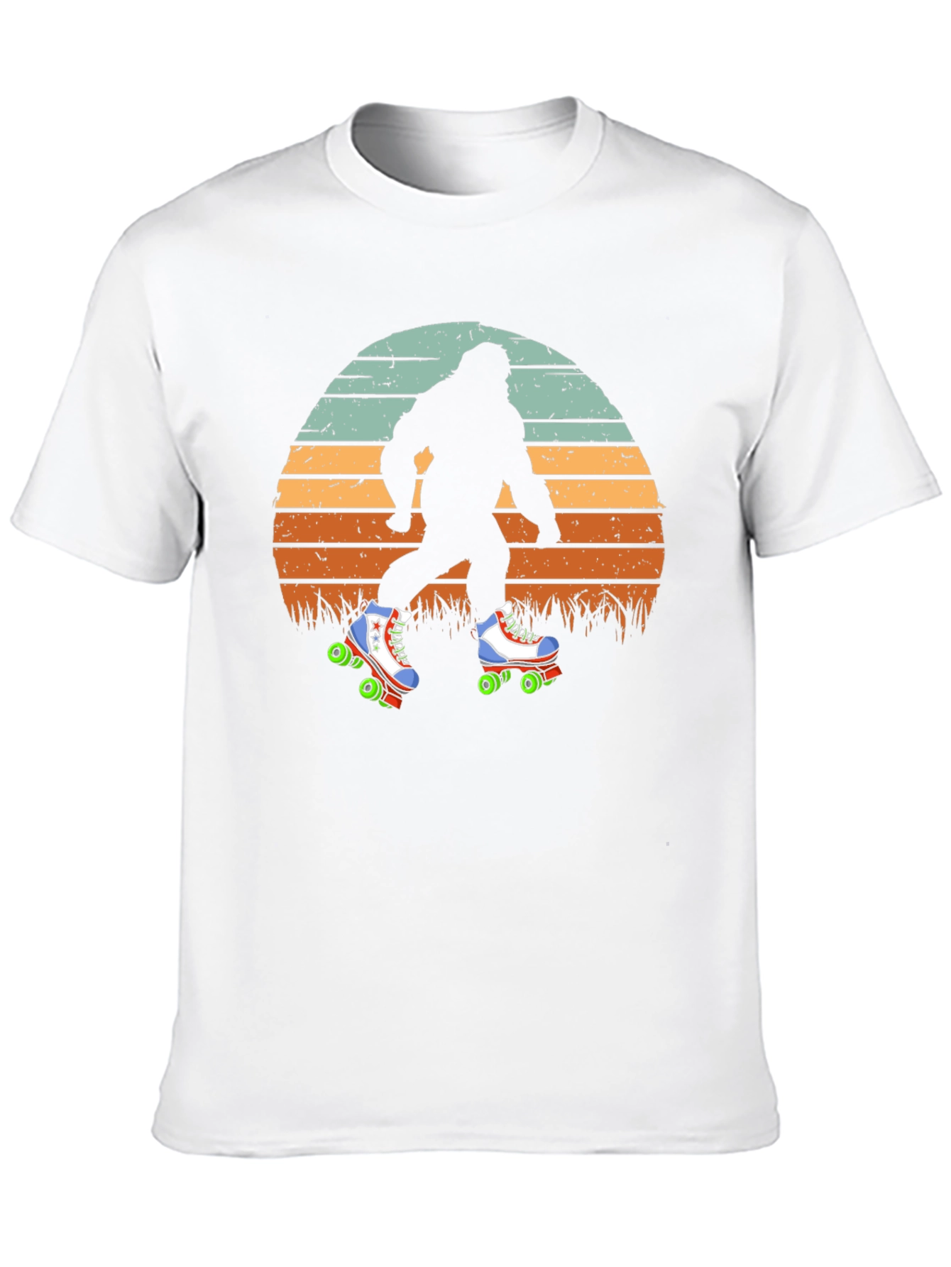 Bigfoot Roller Skating Sunset T-Shirt