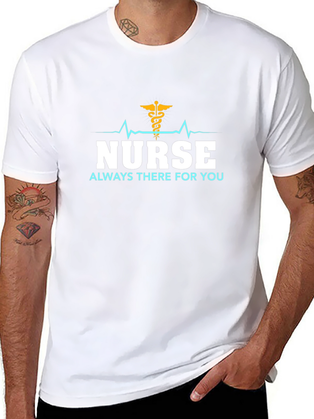Nurse Always There T-Shirt - Black Cotton Tee