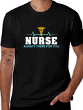 Nurse Always There T-Shirt - Black Cotton Tee