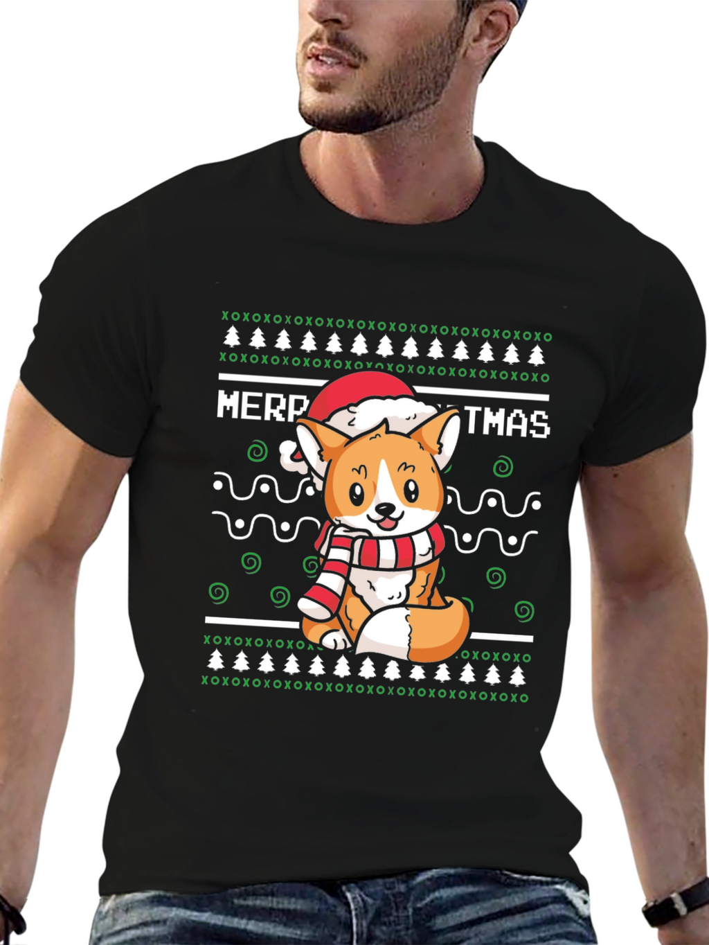 Christmas Corgi Dog Unisex T-Shirt
