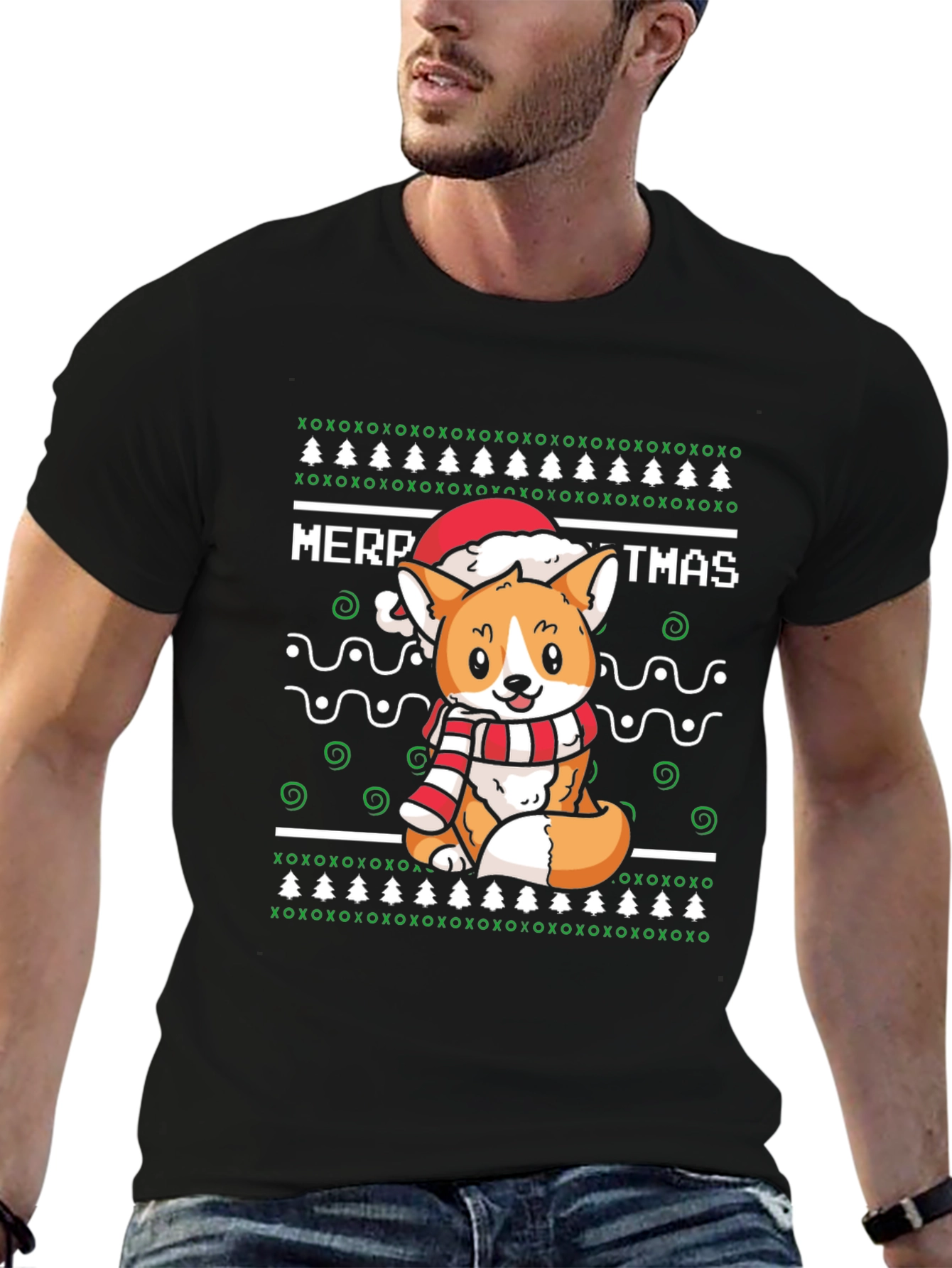 Christmas Corgi Dog Unisex T-Shirt
