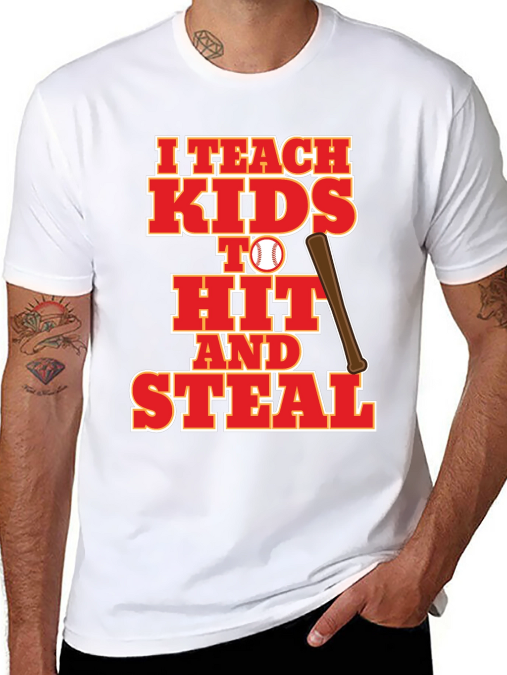 I Teach Kids to Hit and Steal Baseball T-Shirt