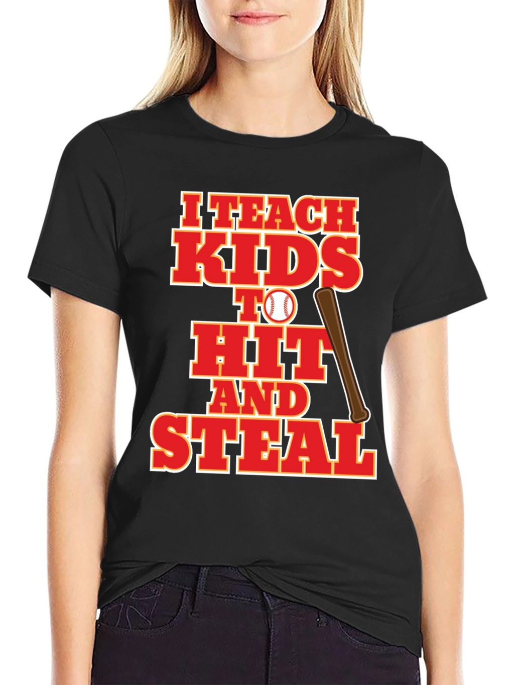 I Teach Kids to Hit and Steal Baseball T-Shirt