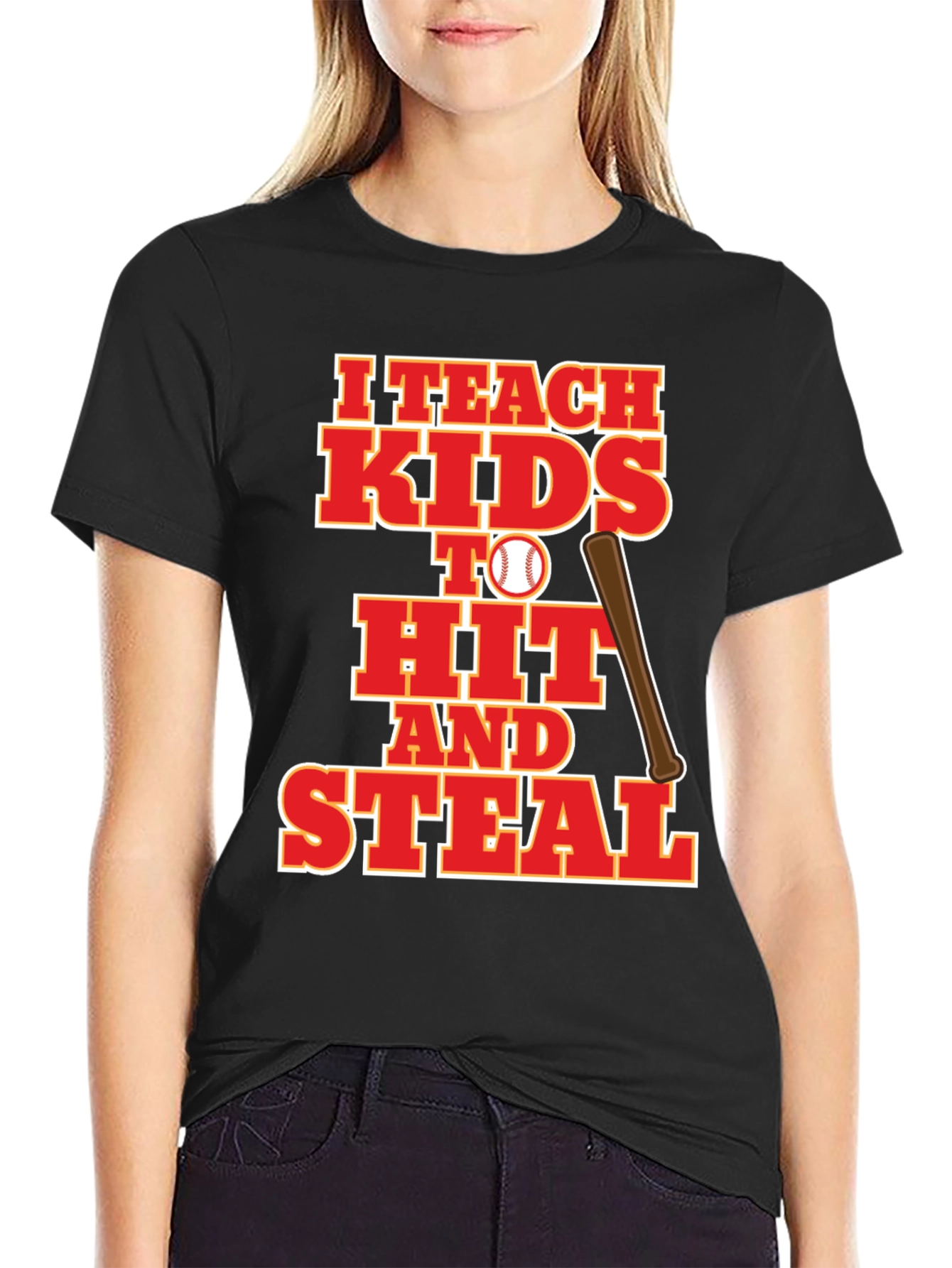 I Teach Kids to Hit and Steal Baseball T-Shirt