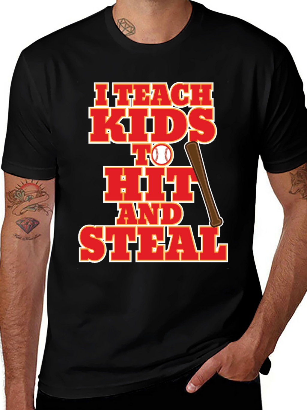 I Teach Kids to Hit and Steal Baseball T-Shirt