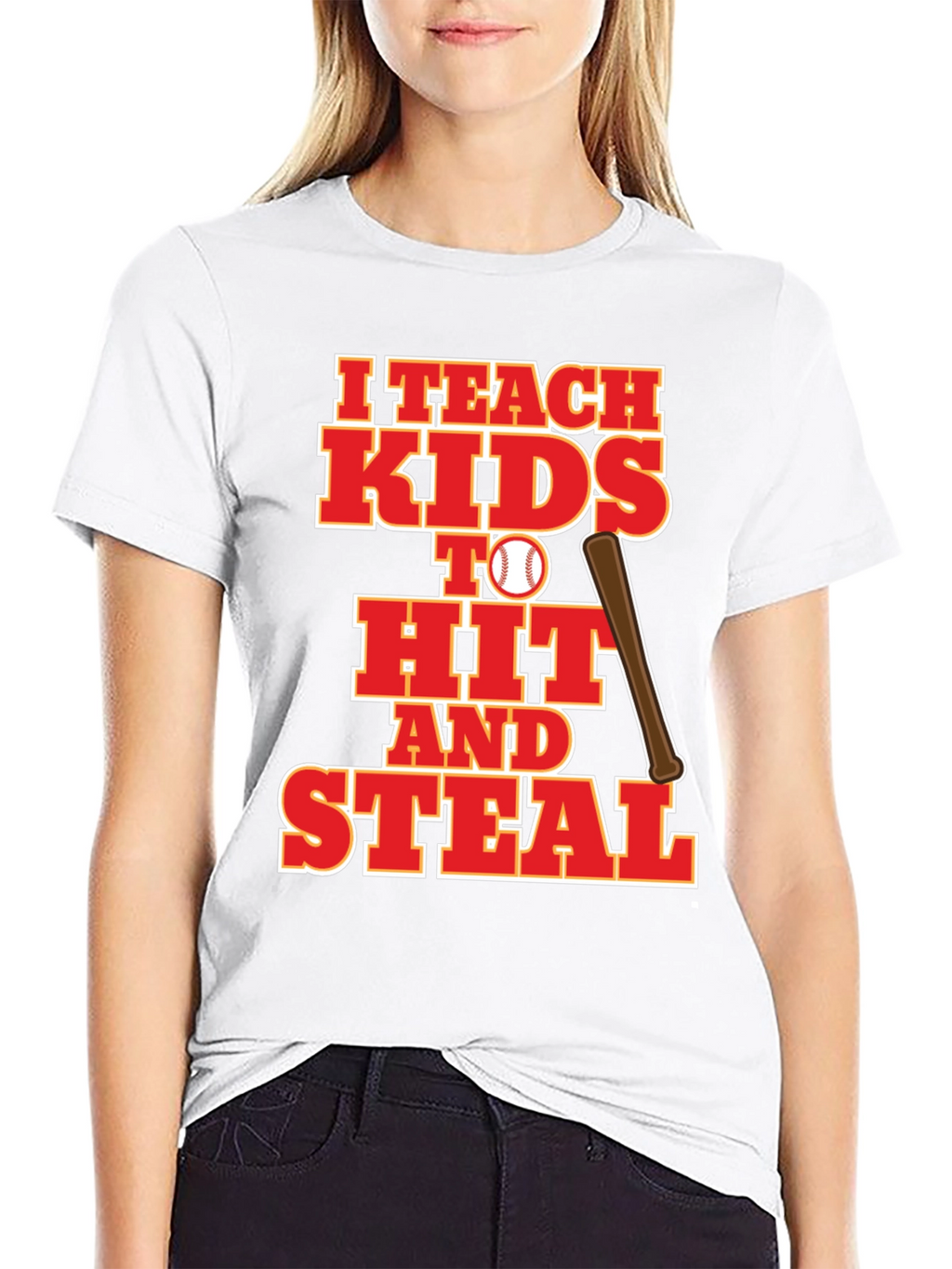 I Teach Kids to Hit and Steal Baseball T-Shirt