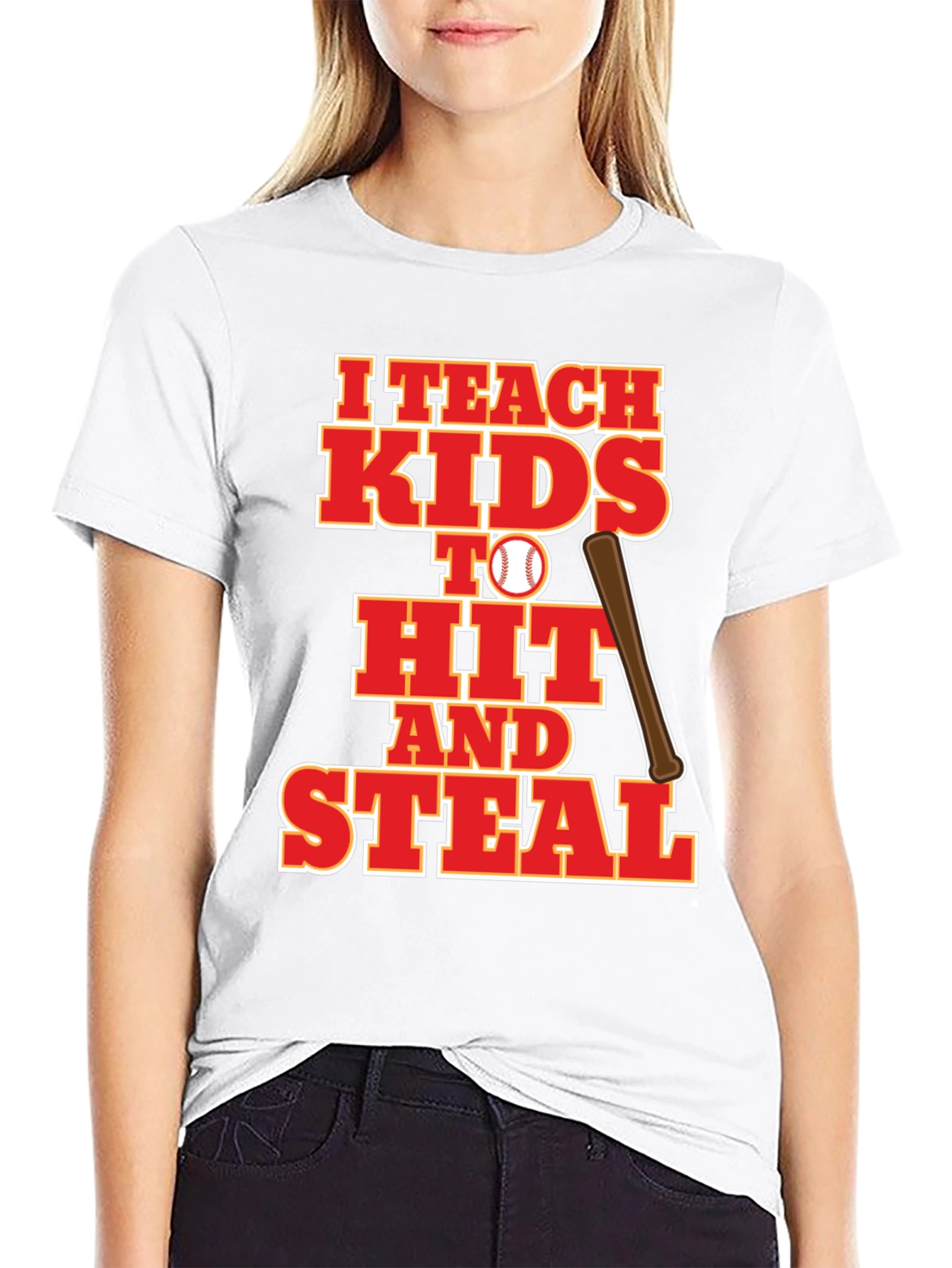 I Teach Kids to Hit and Steal Baseball T-Shirt