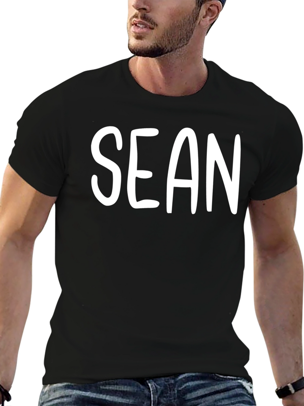 Personalized Sean Mens Black T-Shirt
