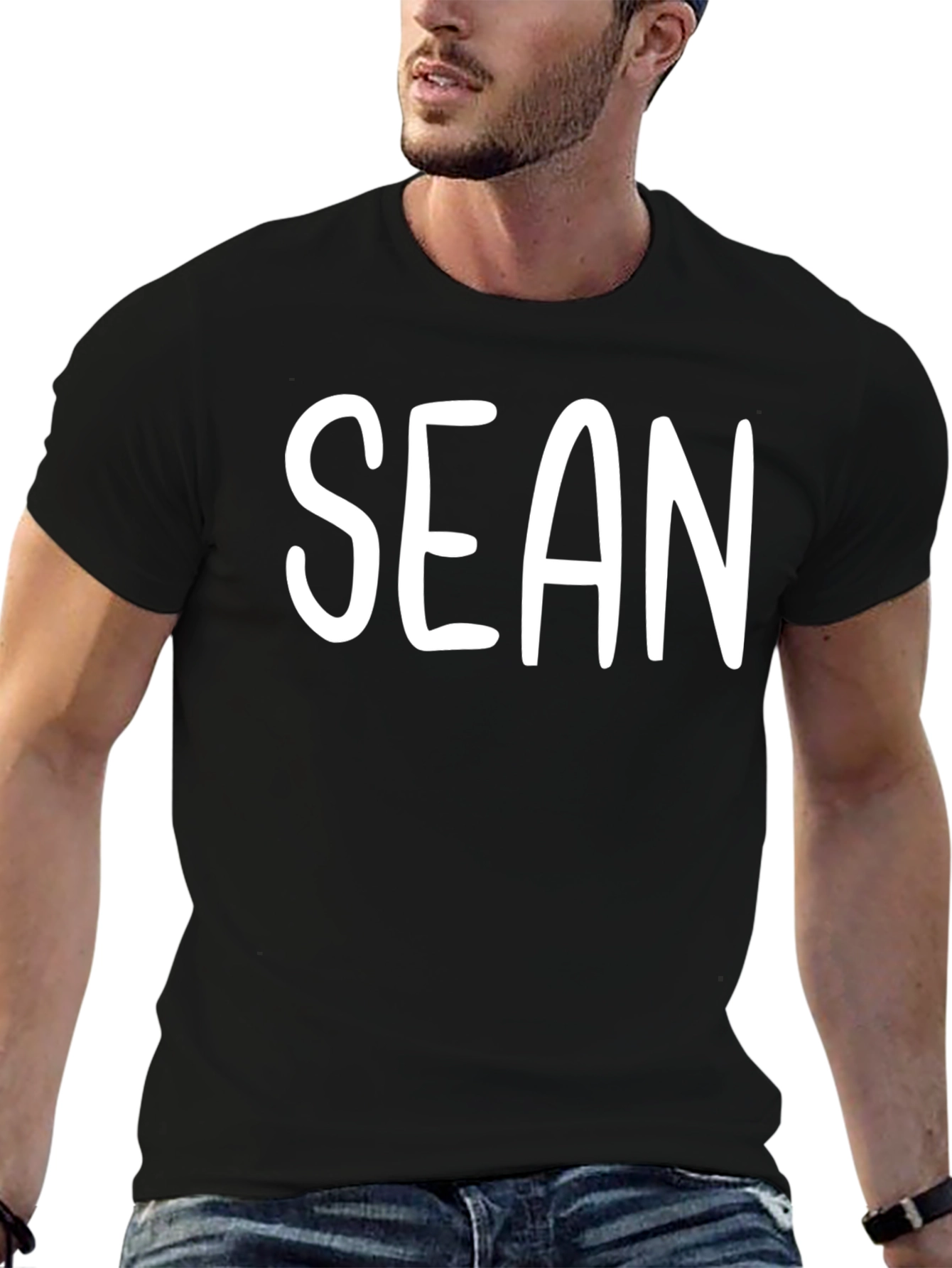 Personalized Sean Mens Black T-Shirt