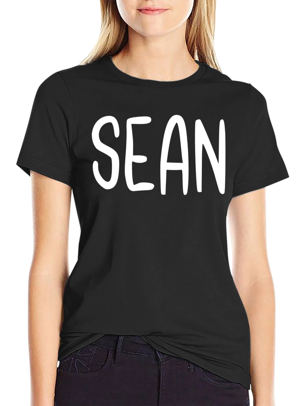 Personalized Sean Mens Black T-Shirt