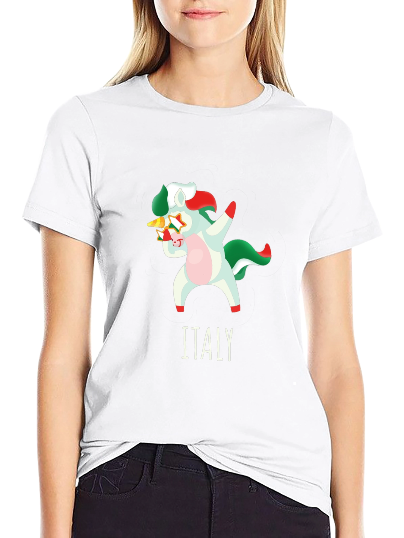 Italy Pride Dabbing Unicorn T-Shirt
