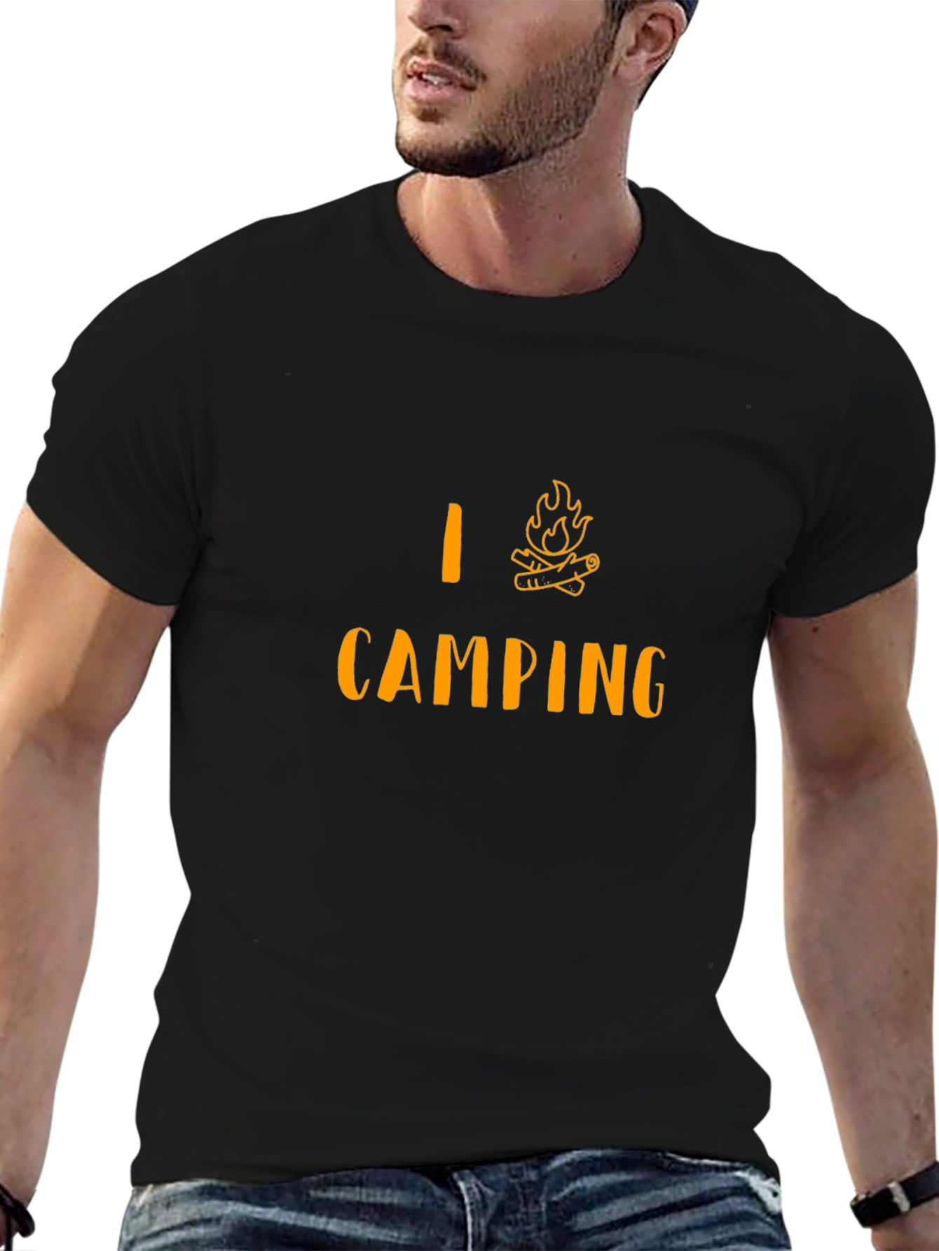 I Love Camping T-Shirt - Campfire Design