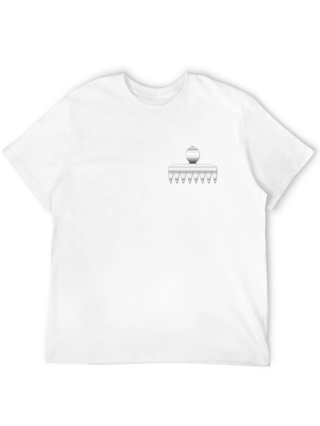 Mens Black Graphic Tee with Comb Design